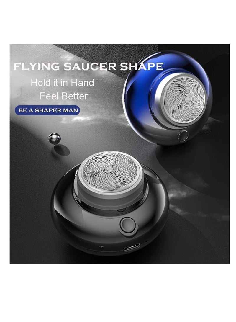 Excefore Mini Shaver, Type C Mini Portable Electric Shaver, Dry Shave & Wet Electric Razor for Men, Pocket-Size Portable Shaver for Car, USB Rechargeable Waterproof (Gradient Blue Silver) - Image 4