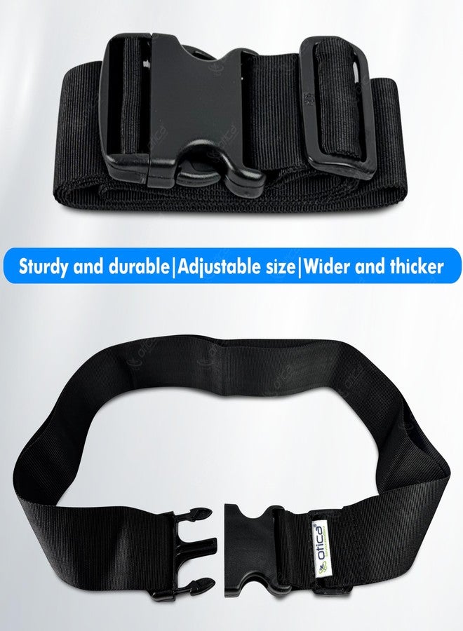 OTICA Wheelchair Safety Strap Seat Belt, Adjustable Length - Black Anti-Slip and Anti-Fall Wheelchair Fixation Belt, Extra Long Size-Suitable for Obese People (Buckel belt) - Image 4