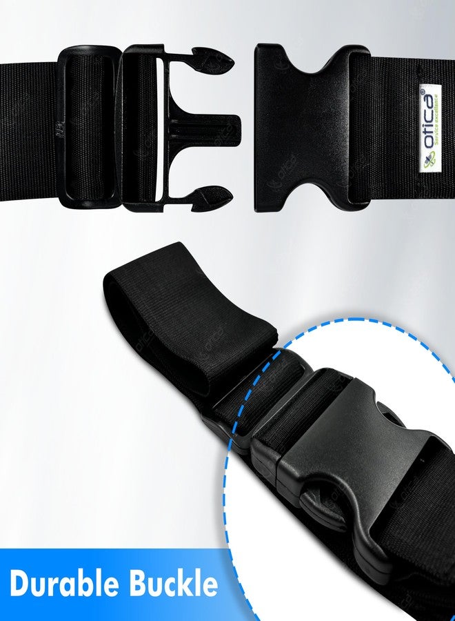 OTICA Wheelchair Safety Strap Seat Belt, Adjustable Length - Black Anti-Slip and Anti-Fall Wheelchair Fixation Belt, Extra Long Size-Suitable for Obese People (Buckel belt) - Image 3