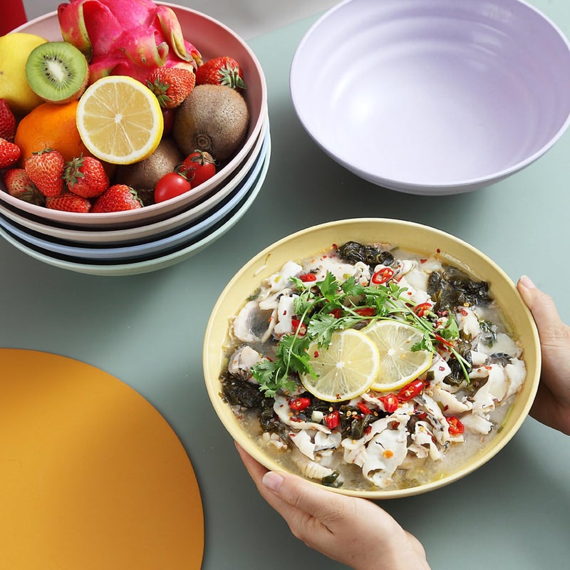 P-PLUS INTERNATIONAL Ramen Bowl Set Japanese Noodle Soup Bowl Large and Deep Bowls for Pho, Udon, Pasta, Curry, Cereal and Salad, Housewarming Gift-Microwave Safe (1200ml+1900ml, Blue, Set of 4) - Image 3