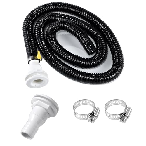 YOQVQOY 118 Boat Bilge Pump Hose Kit118 Dia 6 FT KinkFree PVC Hose118 Inch ABS ThruHull Fitting2PCS 316Stainless Steel Hose Clamps for Boat Marine - Image 1