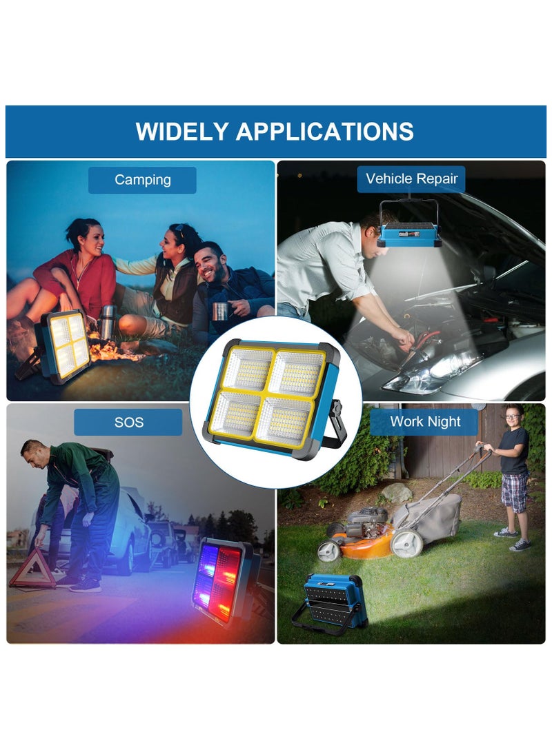 XiuWoo Rechargeable LED Work Light with 5 Modes,Portable Work Solar Light,4800W Magnetic Worklight, Waterproof Flood Light with Stand for Car Repairing, Garage Workshop Job Site Lighting - Image 5