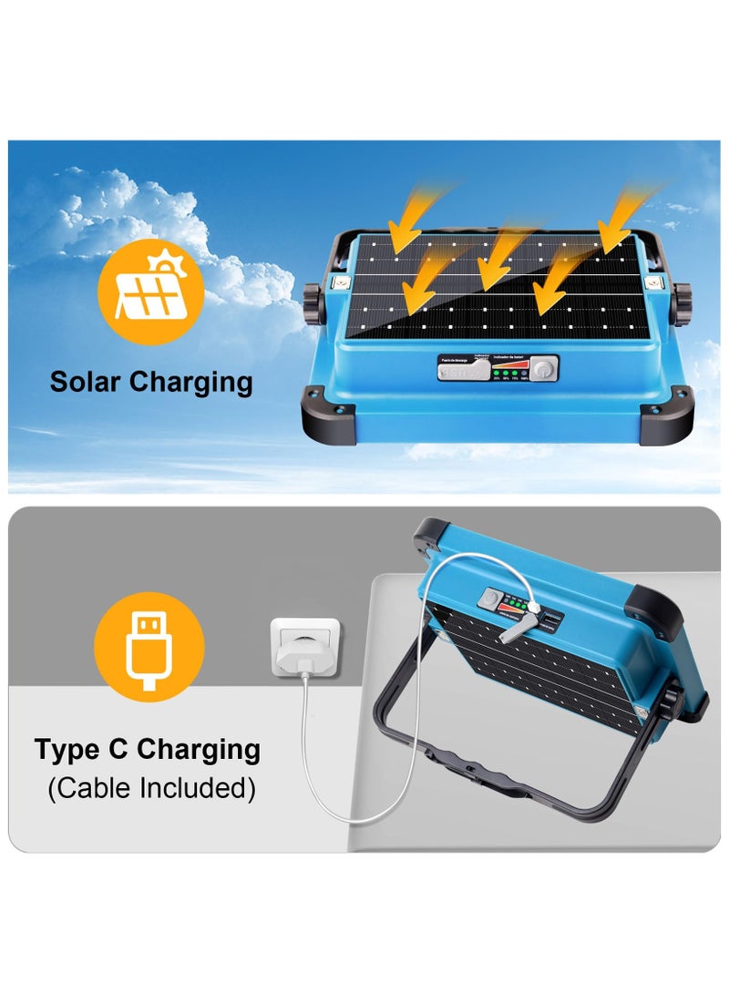 XiuWoo Rechargeable LED Work Light with 5 Modes,Portable Work Solar Light,4800W Magnetic Worklight, Waterproof Flood Light with Stand for Car Repairing, Garage Workshop Job Site Lighting - Image 3