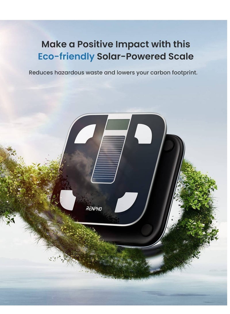 RENPHO Scale for Body Weight, Battery-Free Solar Power Digital Bathroom Smart Scale Bluetooth Body Fat Scale - Image 3