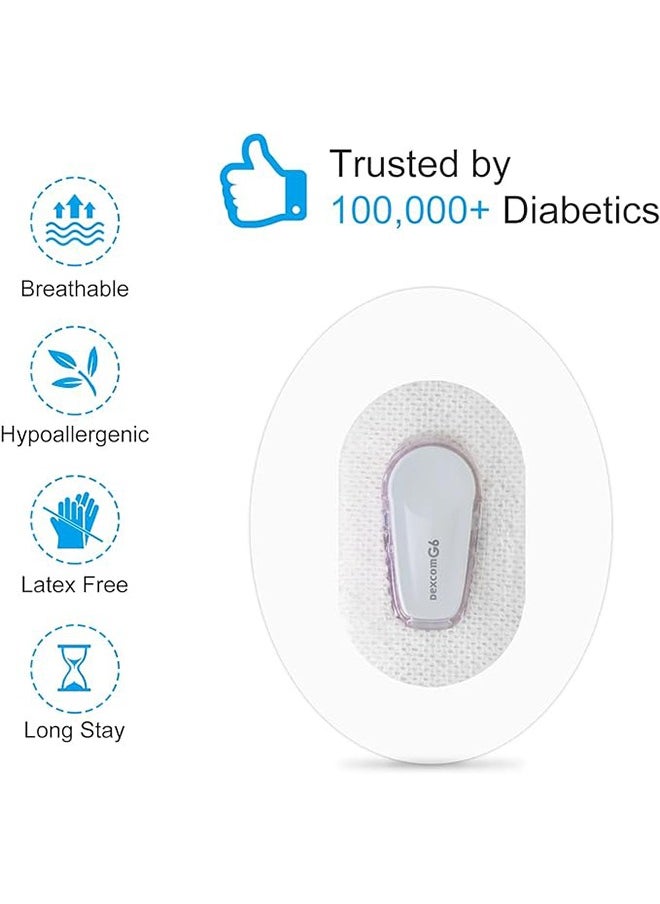 20 Piece Adhesive Patches for CGM Dexcom G6 Sensor Covers Overpatch Waterproof Sticker Clear Film Tape, Sport Sensor Covers Patches, Blue