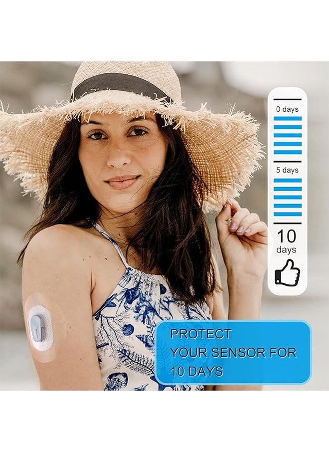 20 Piece Adhesive Patches for CGM Dexcom G6 Sensor Covers Overpatch Waterproof Sticker Clear Film Tape, Sport Sensor Covers Patches, Blue