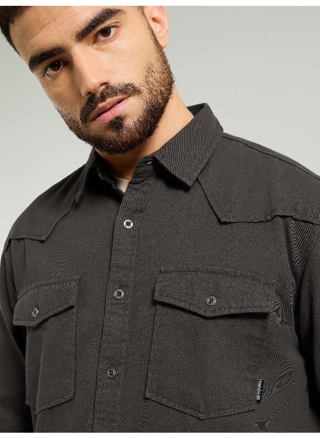 Dark Grey Cotton Drill Urban Shirt - pzsku/ZBF9E4BF97D64E9D1F4D0Z/45/_/1739616194/1fdc6361-2350-49bb-8e34-4b948e8f42eb