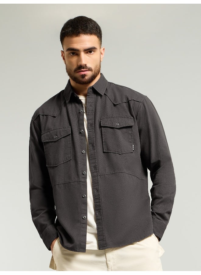 Dark Grey Cotton Drill Urban Shirt - pzsku/ZBF9E4BF97D64E9D1F4D0Z/45/_/1739616210/79b55b8f-36a7-4aae-9026-84b962845a3c