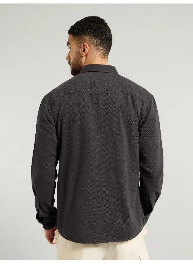 بيونغ Dark Grey Cotton Drill Urban Shirt