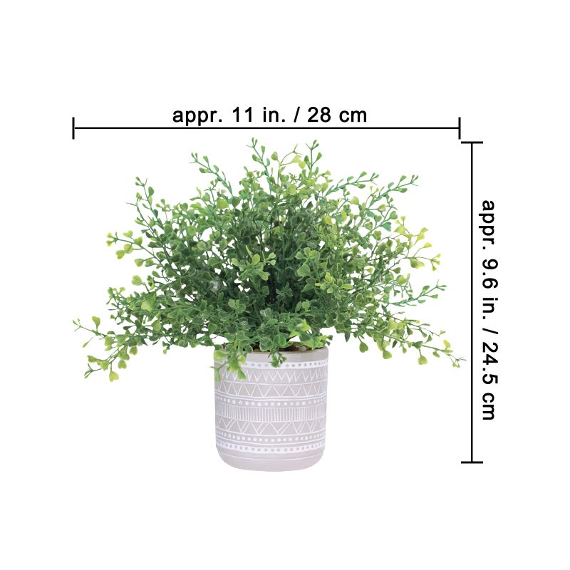 Winlyn Set of 3 Assorted Small Potted Plants Fake Eucalyptus Boxwood Plants and Aloe Succulent Plant in Gray Geometric Concrete Ceramic Pots for Gifts Home Kitchen Table Desk Indoor Outdoor Greenery Decor  - Image 2