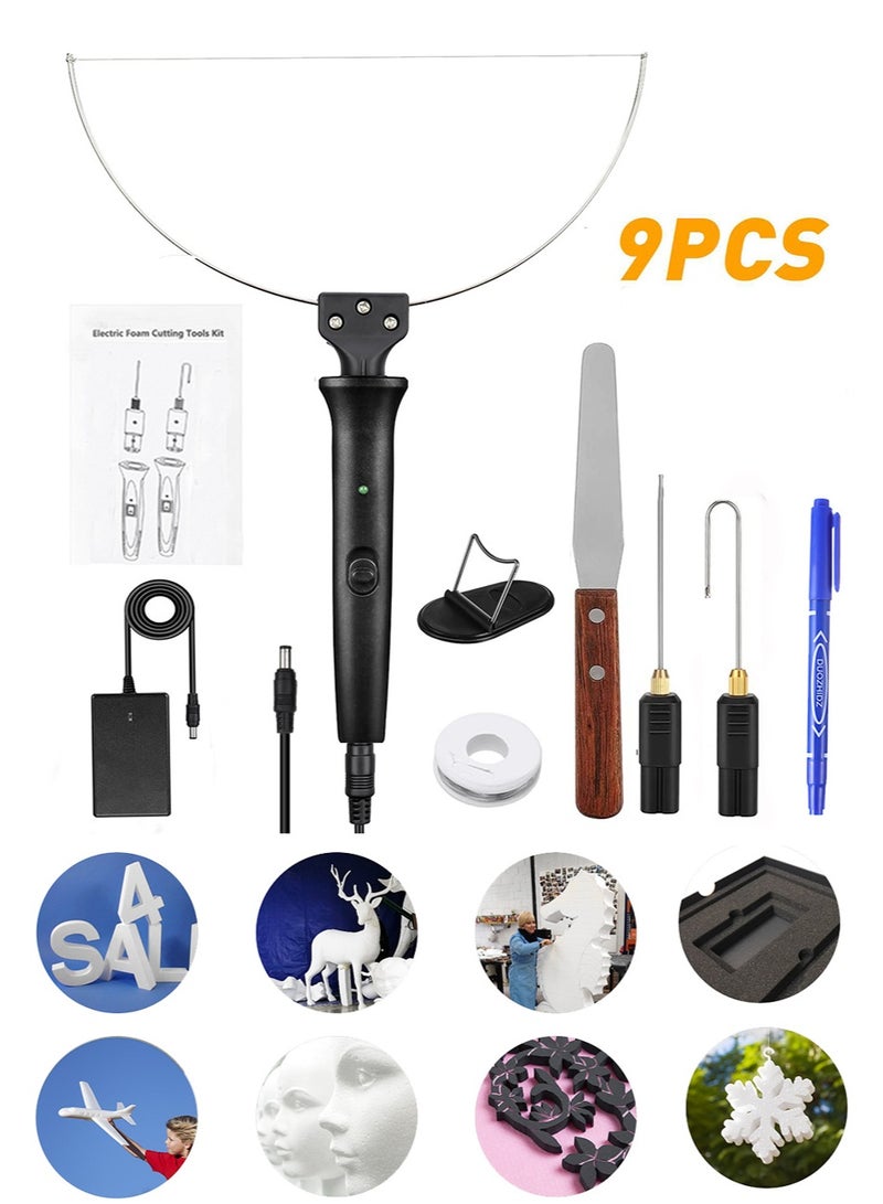 Electric Foam Cutter Kit ，9pcs Styrofoam Carving Pen Tools Set for Polyethylene Eva Crafts（British Standard） - Image 1