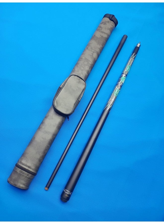 JBB Pool Cue Stick with Carry Case, Half Joint, Tip12mm, Ethereal Green with Navy Black Hard Shelled Cue Cover - Image 1