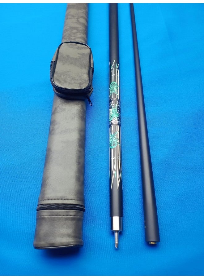 JBB Pool Cue Stick with Carry Case, Half Joint, Tip12mm, Ethereal Green with Navy Black Hard Shelled Cue Cover - Image 5