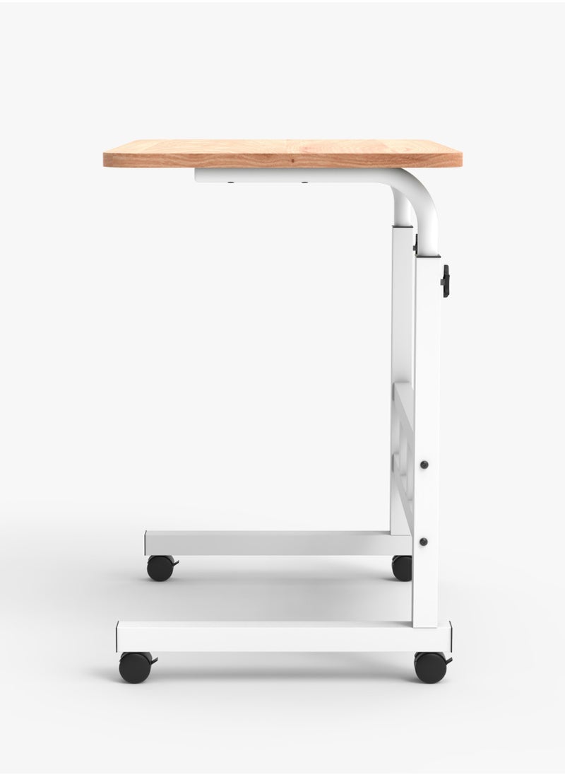 Toshionics - Upgraded Metal Base Adjustable Multipurpose Movable Desktop Computer Mobile Laptop Desk Home And Office Desks For Work and Study Moveable Portable Coffee Overbed Tray Bedside Sofa Table - Image 1