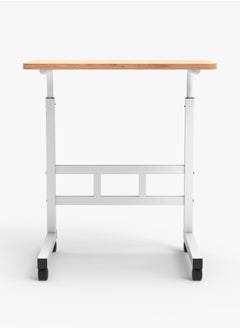 Toshionics Upgraded Metal Base Adjustable Multipurpose Movable Desktop Computer Mobile Laptop Desk Home And Office Desks For Work and Study Moveable Portable Coffee Overbed Tray Bedside Sofa Table  - Image 3