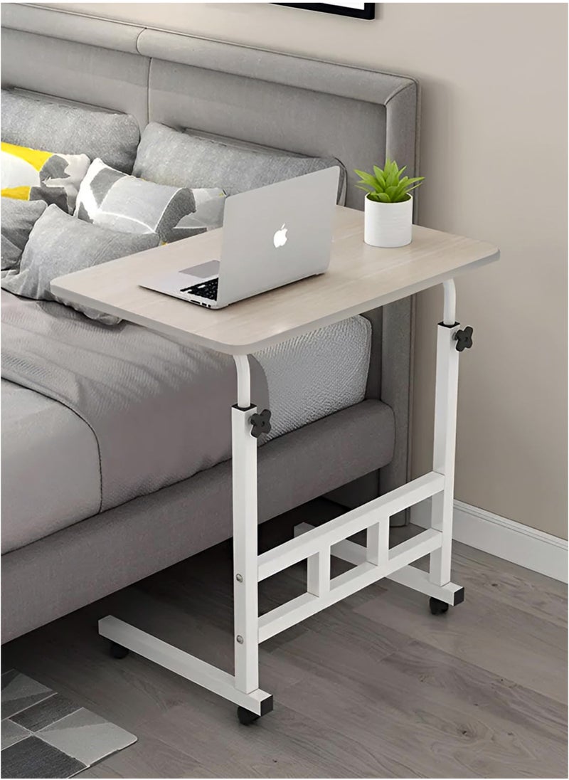 Toshionics - Upgraded Metal Base Adjustable Height Multipurpose Laptop Table with Wheels Mobile Computer Desk for Work from Home Study Gaming Portable Overbed Table Sofa Table Bedside Desk Rolling Workstation for Home and Office Use - Image 1