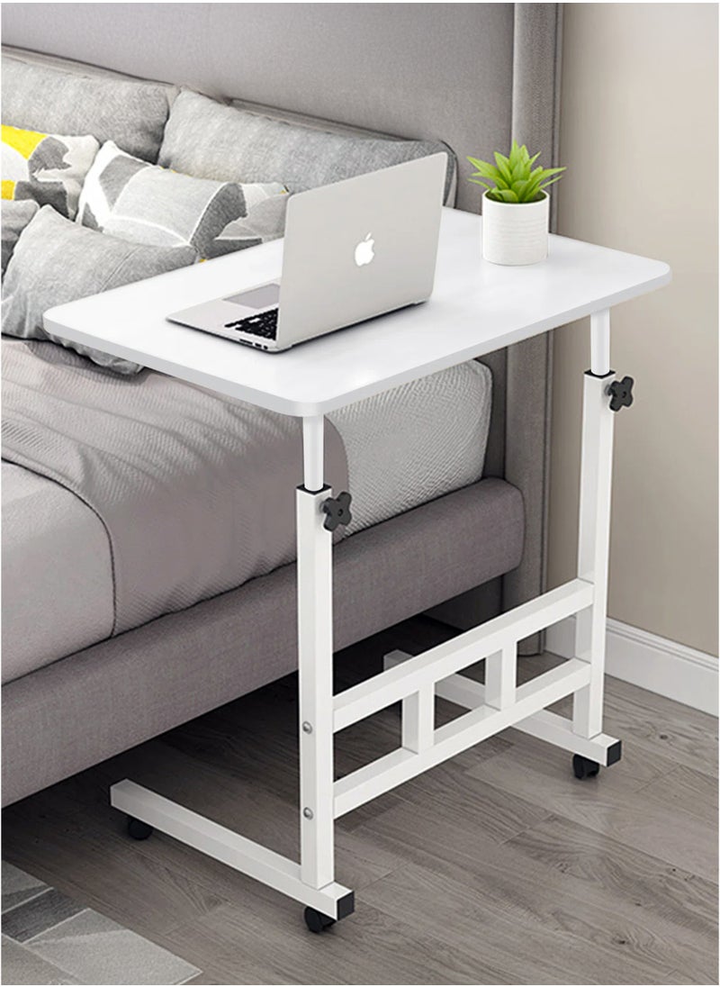Toshionics - Upgraded Metal Base Adjustable Height Multipurpose Laptop Table with Wheels Mobile Computer Desk for Work from Home Study Gaming Portable Overbed Table Sofa Table Bedside Desk Rolling Workstation for Home and Office Use - Image 1