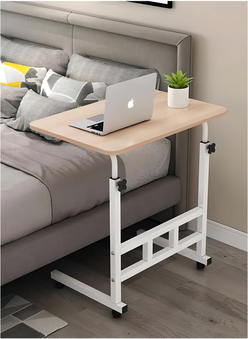 Toshionics - Upgraded Metal Base Adjustable Height Multipurpose Laptop Table with Wheels Mobile Computer Desk for Work from Home Study Gaming Portable Overbed Table Sofa Table Bedside Desk Rolling Workstation for Home and Office Use - Image 1