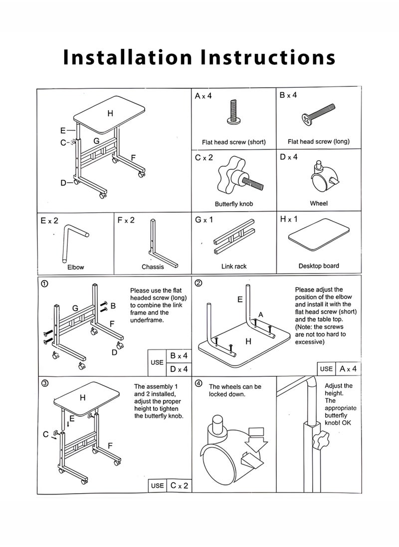 Toshionics - Upgraded Metal Base Adjustable Height Multipurpose Laptop Table with Wheels Mobile Computer Desk for Work from Home Study Gaming Portable Overbed Table Sofa Table Bedside Desk Rolling Workstation for Home and Office Use - Image 1