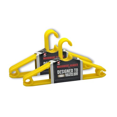 Mahaware Polypropylene Cloth Hanger, Pack of 12 - Heavy Duty Plastic Hanger for Wardrobe, Space Saving Clothes Hanger, Anti-Slip Hanger Cloth Plastic for Closet Organization (Yellow, 12 Count) - Image 1