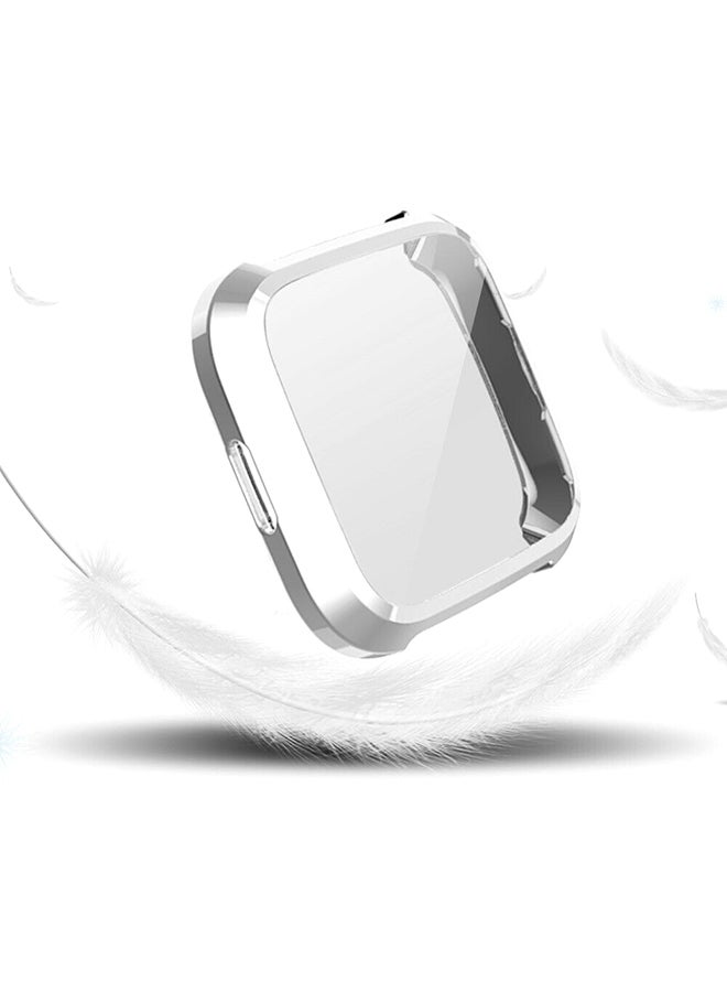 EHOME Slim Full Screen Protector Protect Frame Case Cover For Fitbit Versa Lite Watch Silver - Image 3