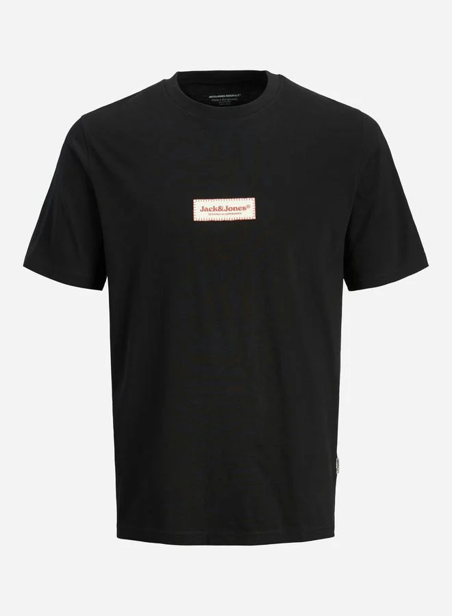 JACK & JONES Badge Detail Crew Neck Regular Fit T-Shirt