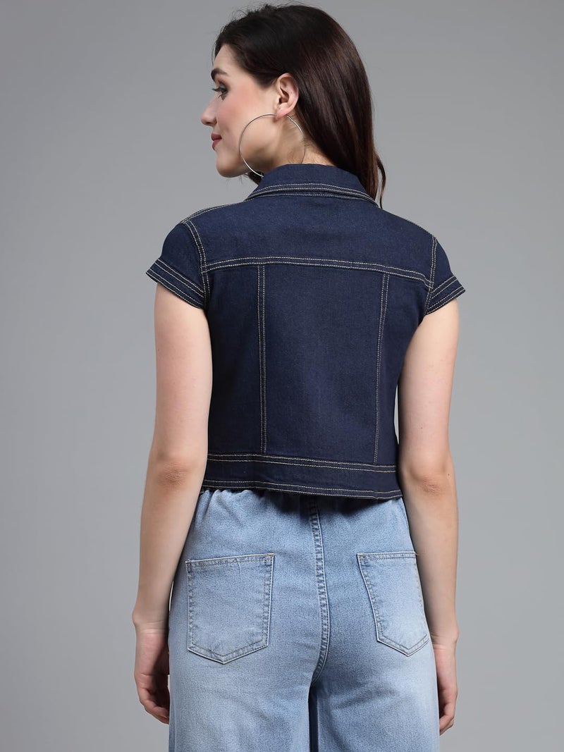Style Quotient ستايل كوتينت نسائي جينز أزرق بحري بفتحة أمامية مفتوحة عادية - Image 4