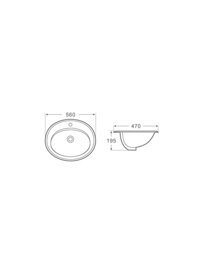 DANUBE HOME Above Counter Wash Basin Kn-221 White -Milano-Made In China - Image 2