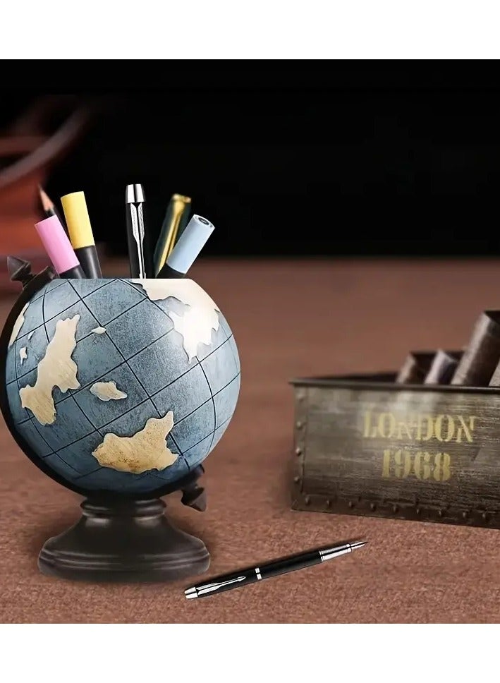 Generic European Style Globe Pen Holder – 360° Rotating Desk Organizer for Office & Home Use  - Image 5