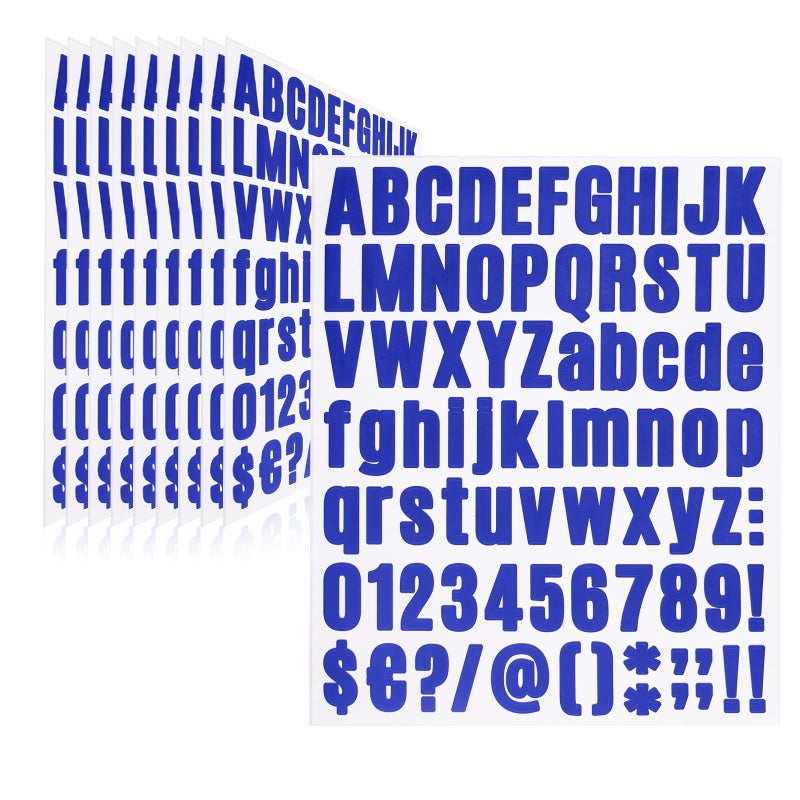 Llewyn 810 Piece 10 Sheet Letter Stickers  Self Adhesive Vinyl Waterproof Mailbox Numbers Alphabet  Number Stickers for Mailbox Window Door Sign Address Number Business 1 Inch Black 