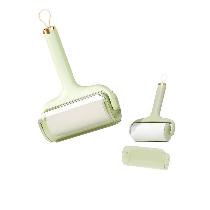 Washable Reusable Lint Roller, Portable Mini Lint Remover, Cat Pet Hair Rollers Travel Size Sticky Cleaner Dog Hair Remover for Clothes Gel Lint Roller Ball (Green) - Image 1