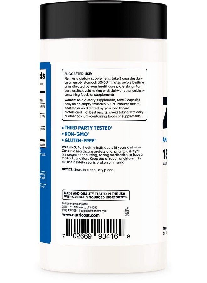 Nutricost Zma 180 Capsules Nongmo And Gluten Free Zma Supplement - Image 3