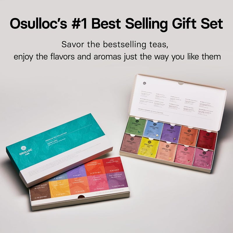 Osulloc مجموعة شاي أوسولوك المميزة - عينة متنوعة من أكياس الشاي مع 10 نكهات (40 قطعة) - Image 4