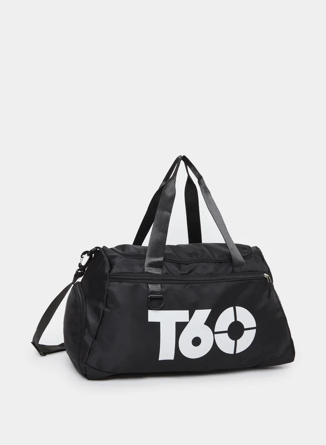 Styli Printed Detail Sports Bag with Double Handles