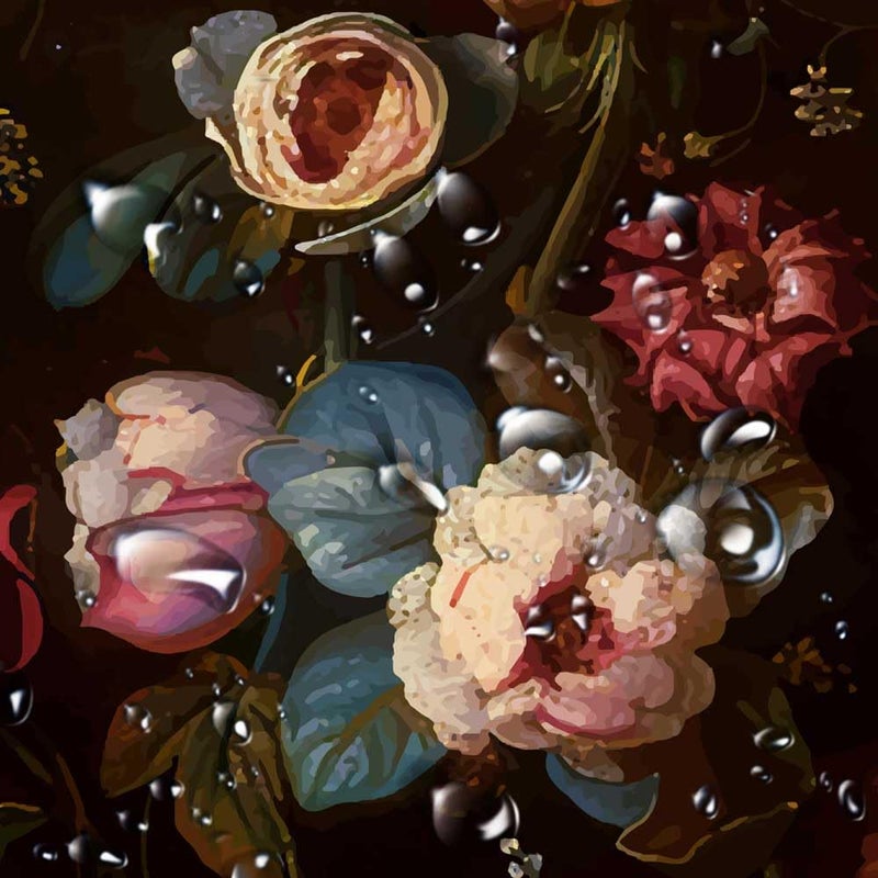 Drgilau Floral Shower Curtain  Black Boho Floral Shower Curtain Vintage Floral Shower Curtain Set Decor  Pink Plant Flower Bathroom Curtain with Hooks for Bathroom Decor 47X64 Inch - Image 3