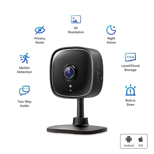 tapo كاميرا أمان داخلية جديدة بدقة 2K من Tapo TP-Link لمراقبة الأطفال والحيوانات الأليفة | كشف الحركة | صوت ثنائي الاتجاه | رؤية ليلية | تخزين سحابي وبطاقة SD | تعمل مع أليكسا وجوجل هوم | أسود C111 - Image 3