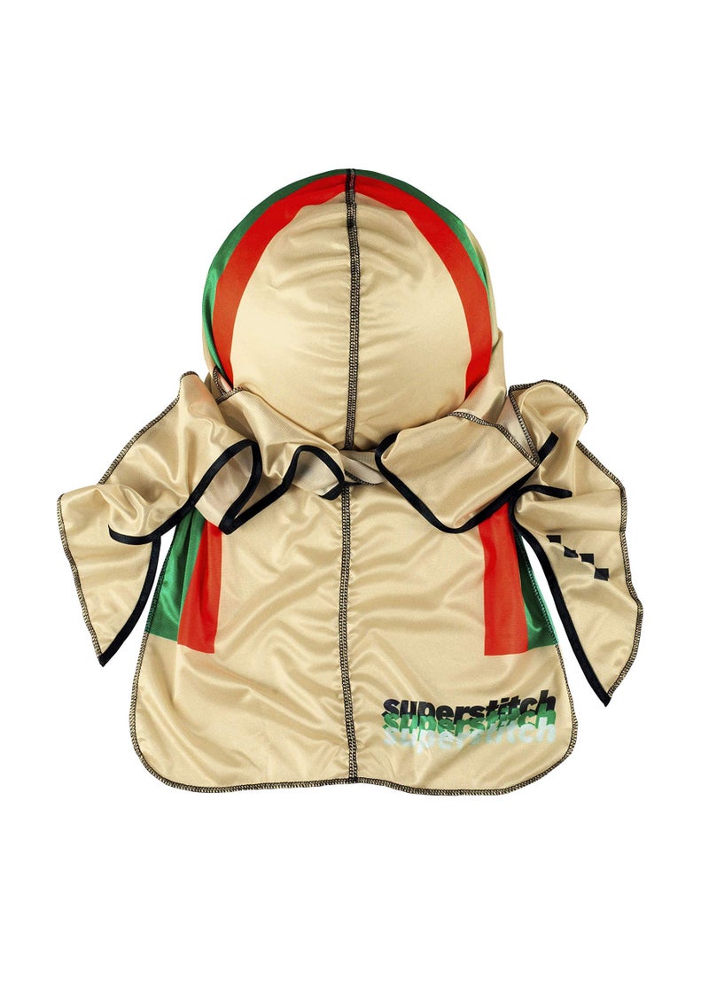 Superstitch Supersilky Ultra Silky Durag x Wavebuilder | 30+ Styles Premium Designer Durags for Men | 360 Waves | Tan, Red and Green (Crema) - Image 2