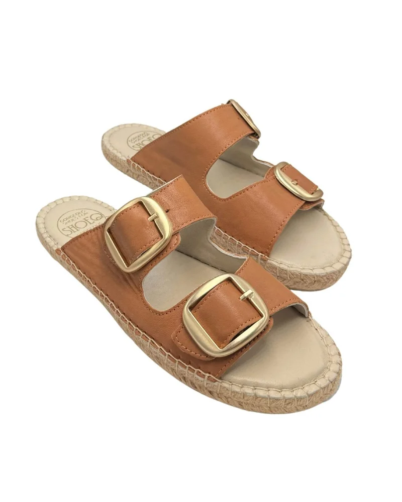 SHOEQ Tan Urban Espadrille Slide for Women | Best Price UAE