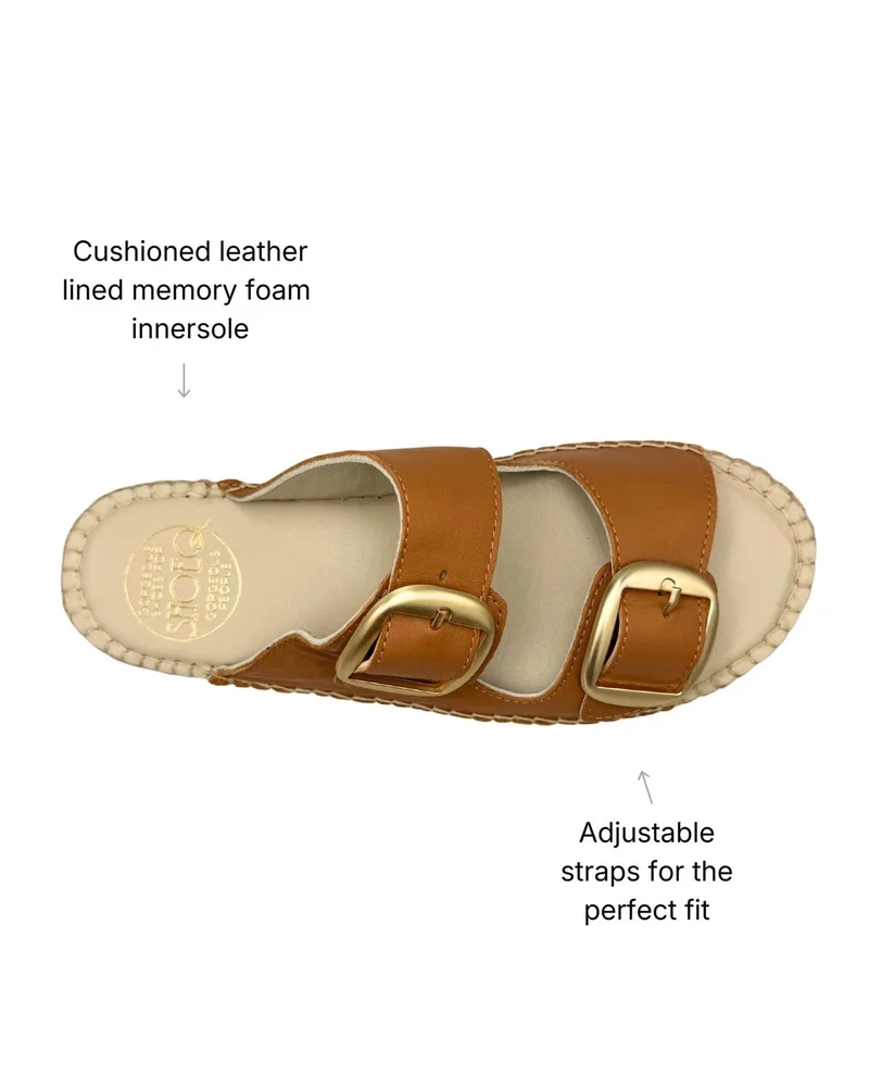 SHOEQ Tan Urban Espadrille Slide for Women | Best Price UAE
