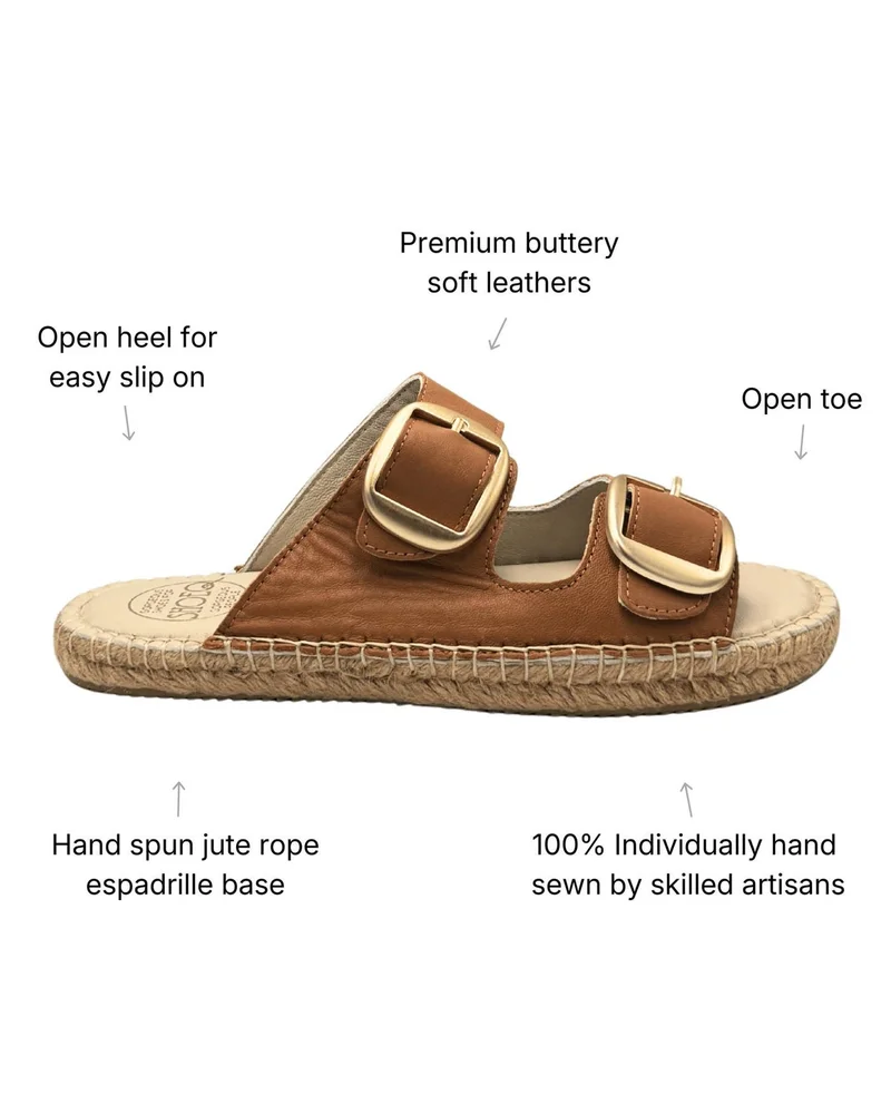 SHOEQ Tan Urban Espadrille Slide for Women | Best Price UAE