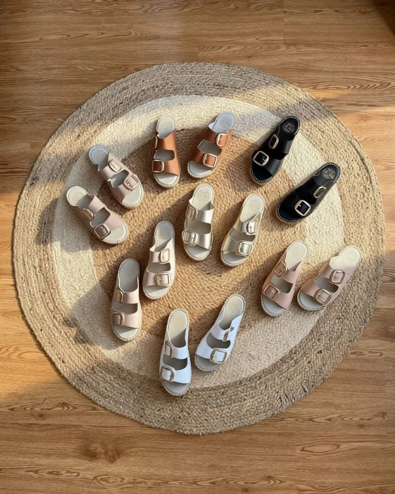 SHOEQ Tan Urban Espadrille Slide for Women | Best Price UAE