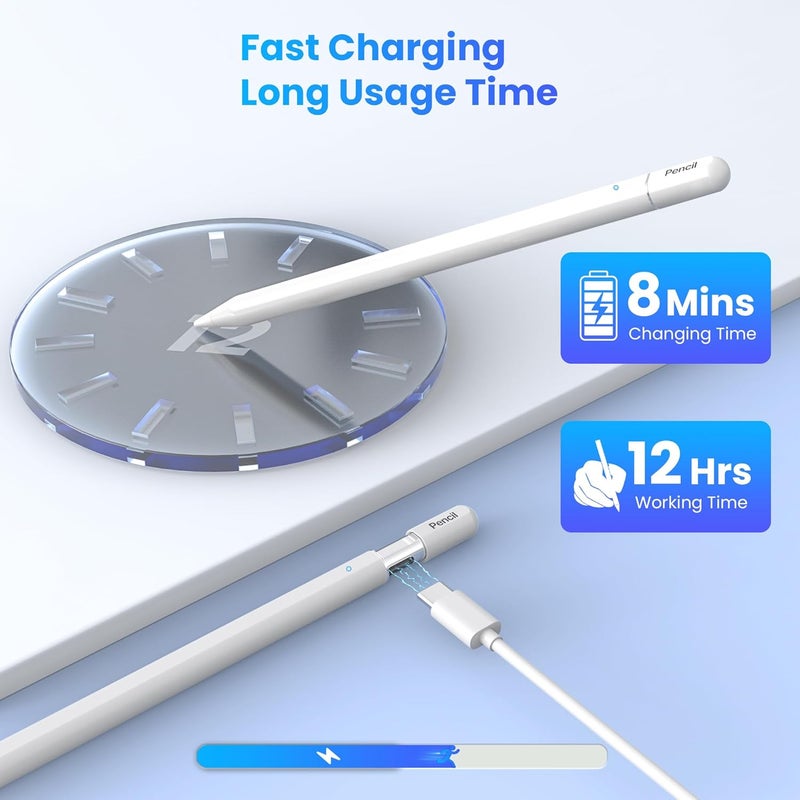 JAMJAKE iPad Pencil 2nd Generation with Palm Rejection, 2X Fast Charge Active Pencil Compatible with iPad Pro 11&12.9", iPad 10th/9th/8th/7th/6th, iPad Air 3rd/4th/5th, iPad mini 5th/6th - Image 5