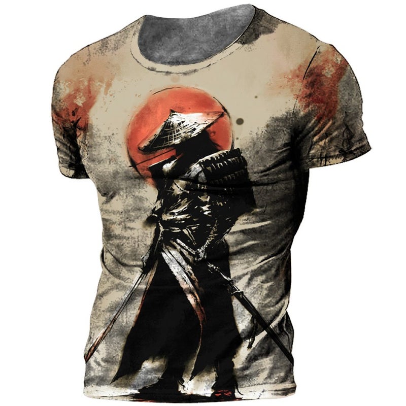 2023 new arrival cross-border short-sleeved men's T Street Fashion Street country 3D printed short-sleeved T-shirt factory direct sales - Image 3