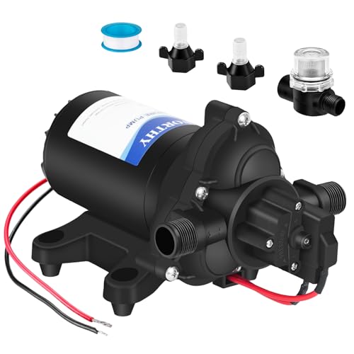 ECO-WORTHY RV Fresh Water Pump 12V DC 3.5GPM 45PSI with Pressure Switch, 12Volt Self Priming Water Pressure Diaphragm Pump On demand for RV Yacht Camper Sprayer Food Truck Black - Image 1