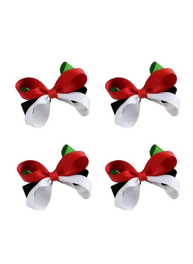 4PCS UAE Cips, UAE National Day Hair Accessories UAE Bow-Tie Hair Clip UAE National Day Hair Clip for Women Men Girl Kids