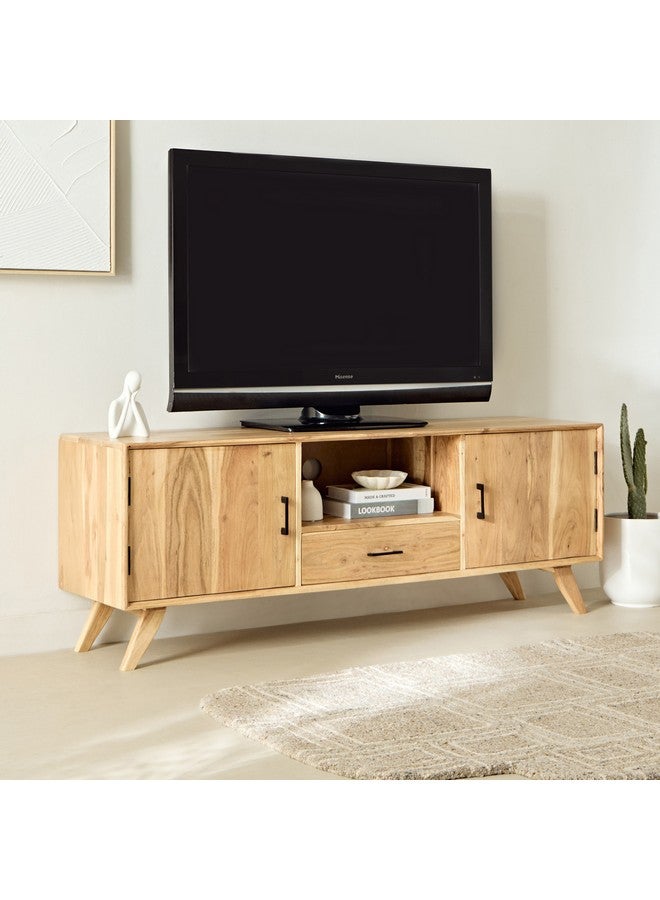 Home Box Boho Solid Wood TV Unit for TV's up to 65 inches 40 x 55 x 150 cm - Image 1