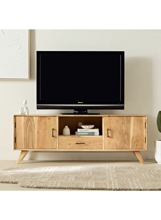 Home Box Boho Solid Wood TV Unit for TV's up to 65 inches 40 x 55 x 150 cm - Image 2