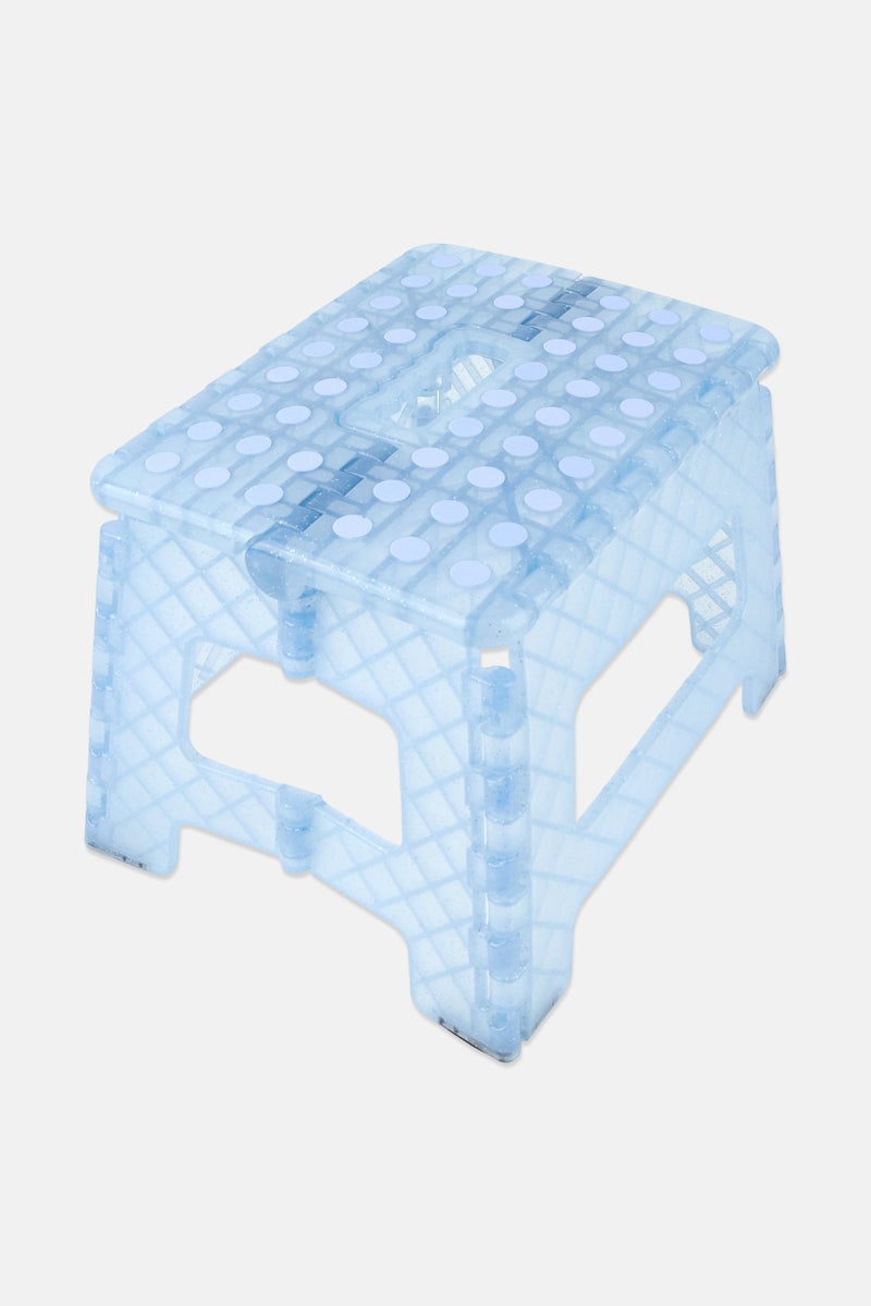 Farberware Plastic 13 Inch Folding Step Stool With Handle, Blue - Image 1