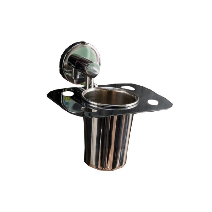 IRIS STAINLESS STEEL TOOTH BRUSH HOLDER WALL MOUNTED HOLDER TUMBLER HOLDER BATHROOM ACCESSORIES CHROME FINISHING ROUND SHAPEPACK OF 2