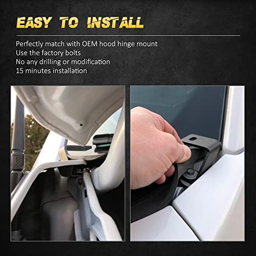 Samman Hood Light Mount Brackets, Ditch Light Front A-Pillar LED Mounts LED Cube Work Pods Mounting Brackets Compatible with F150 Raptor 2017-2023 F150 2015-2023 - Image 4